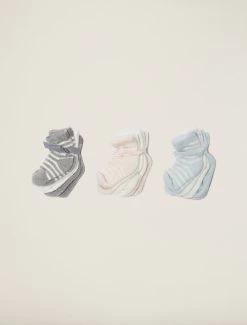 CozyChic Lite® Infant Sock Set -Barefoot Dreams B475 pewter 002