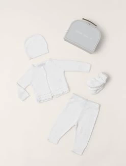 CozyChic Lite® Girls Heirloom Newborn Set -Barefoot Dreams B476 Pearl 3 W