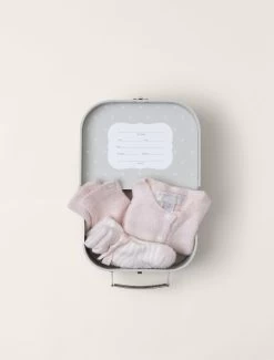 CozyChic Lite® Girls Heirloom Newborn Set -Barefoot Dreams B476 Pink 2 W