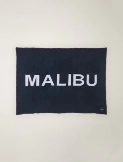 CozyChic® Malibu Blanket -Barefoot Dreams BDHCC2030 INDIGO SEASALT W 2