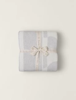 CozyChic® Cotton Sun Waves Throw -Barefoot Dreams BDHNV22323 HeatherGreyCream 1 W