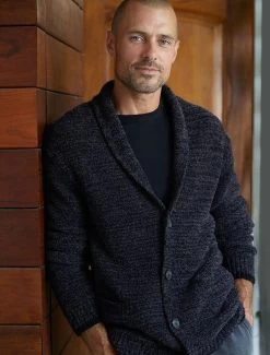 CozyChic® Men's Shawl Collar Cardigan -Barefoot Dreams BDMCC1048 0550 web