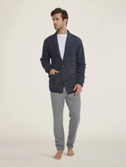 CozyChic® Men's Shawl Collar Cardigan -Barefoot Dreams BDMCC1048 HR indigopacificblue 2 ac274386 d3e0 44c7 85d0 863396e5f808