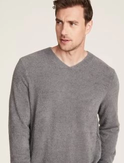 CozyChic Lite® Men's Relaxed V-Neck Pullover 9 CozyChic Lite® Men's Relaxed V-Neck Pullover -Barefoot Dreams BDMCL22062 Graphite 0570copy