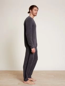 CozyChic Ultra Lite® Men’s Henley -Barefoot Dreams BDMCU20911 Carbon Black 1913