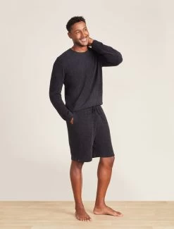 CozyChic Ultra Lite® Men’s Lounge Shorts -Barefoot Dreams BDMCU21081 CCULMensLoungeShorts Black 0666