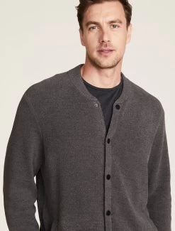 CozyChic Ultra Lite® Men's Bomber Jacket  -Barefoot Dreams BDMCU21374 Carbon 1035copy