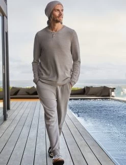 CozyChic Ultra Lite® Men’s Henley -Barefoot Dreams BDMCU21459 6504 V4