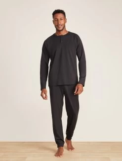 Malibu Collection® Men's Pima Jersey Long Sleeve Henley