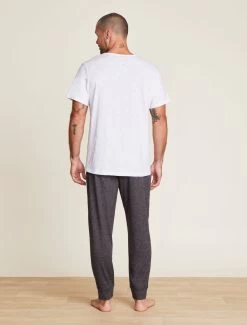 Malibu Collection® Men's Slub Henley Tee -Barefoot Dreams BDMMC21362 White 0231