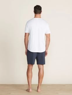 Malibu Collection® Men's Washed Jersey Short Sleeve -Barefoot Dreams BDMMC21585 indigo BDMMC22556 white 011