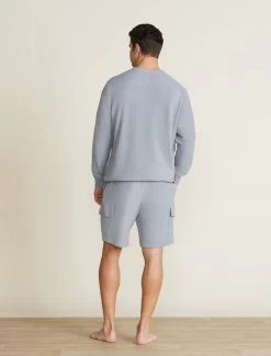 Malibu Collection® Men's Brushed Fleece Cargo Short -Barefoot Dreams BDMMC22347 MOONBEAM BDMMC22348 0800