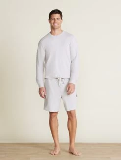 Malibu Collection® Men's Brushed Fleece Cargo Short -Barefoot Dreams BDMMC22347 SILVER BDMMC22348 0727