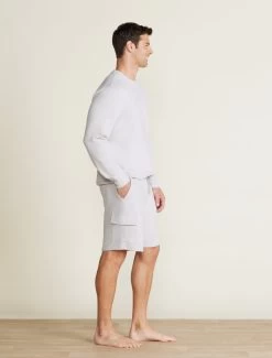 Malibu Collection® Men's Brushed Fleece Cargo Short -Barefoot Dreams BDMMC22347 SILVER BDMMC22348 0736