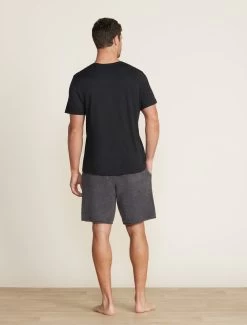 Malibu Collection® Men's Cotton Modal V-Neck Basic Tee -Barefoot Dreams BDMMC22554 black 013