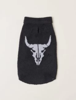 CozyChic® Longhorn Skull Pet Sweater -Barefoot Dreams BDPCC22153 Carbon Oyster 1 W