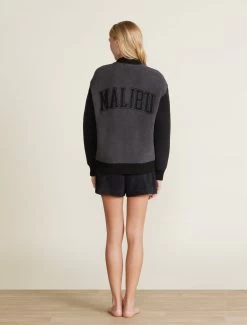 CozyChic® Malibu Varsity Jacket 10 CozyChic® Malibu Varsity Jacket -Barefoot Dreams BDUCC22370 CARBONBLACK 0685