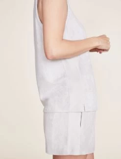 CozyTerry® And LuxeChic® Mix Tank And Short Set 9 CozyTerry® And LuxeChic® Mix Tank And Short Set -Barefoot Dreams BDWBC21673 Fog Gray 2409