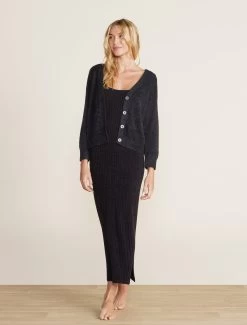 CozyChic Lite® Diamond Pointelle Cardigan -Barefoot Dreams BDWCL22246 black 327