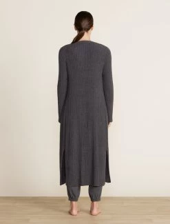 CozyChic Lite® Pointelle Long Cardi 9 CozyChic Lite® Pointelle Long Cardi -Barefoot Dreams BDWCL22433 carbon 763