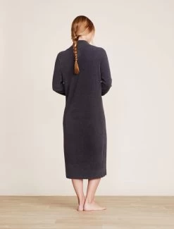 CozyChic Ultra Lite® Wide Collar Long Cardigan -Barefoot Dreams BDWCU22050 Carbon 2535