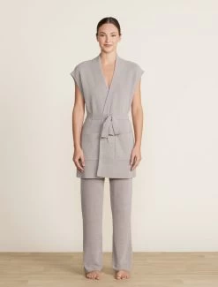 CozyChic Ultra Lite® Waist Tie Vest 10 CozyChic Ultra Lite® Waist Tie Vest -Barefoot Dreams BDWCU22283 pewter 1540