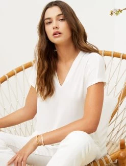 Malibu Collection® Set Of 2 Short Sleeve Tees -Barefoot Dreams BDWMC1937 Pearl W01