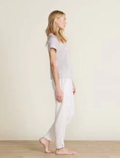 Malibu Collection® Linen Raglan Tee -Barefoot Dreams BDWMC22298 SILVER 0352