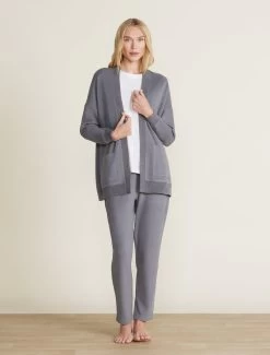 Malibu Collection® Brushed Fleece Sweater Mix Cardigan