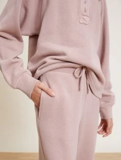 Malibu Collection® Youth Brushed Terry Rolled Hem Pant -Barefoot Dreams BDYMC21411 PinkClay 4178