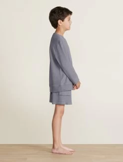 Malibu Collection® Youth Brushed Fleece Pullover -Barefoot Dreams BDYMC22489 BDYMC22488 COAL 013 b5f564a3 328d 4866 ae58 e3289919ae6d