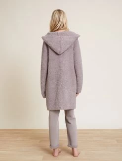CozyChic® Boucle Youth Hooded Long Coatigan -Barefoot Dreams BDYNV21438 BeachRock 4337