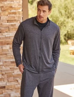 Malibu Collection® Butterchic Knit® Men's Heavy Zip Up -Barefoot Dreams BD FW23 D5 BDMMC21646 G7218