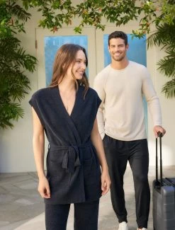 CozyChic Ultra Lite® Waist Tie Vest 9 CozyChic Ultra Lite® Waist Tie Vest -Barefoot Dreams BFDSS 24 BDWCU22283 Black BDMCL22331 Stone 1835 98aafa77 381a 4504 b75b 78a199a16cac