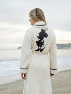 CozyChic® Classic Disney Minnie Mouse Adult Robe -Barefoot Dreams D100 009 CREAM CARBON 1 201283ee e6c6 434a af69 f8aa54ed9f4c