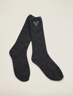 CozyChic® Classic Disney Youth Mickey Mouse Socks -Barefoot Dreams DNYCC1021 carbonblack 001
