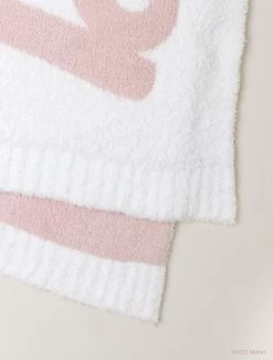 CozyChic® Barbie™ Blanket -Barefoot Dreams MTHCC21322 SeaSalt DustyRose 3