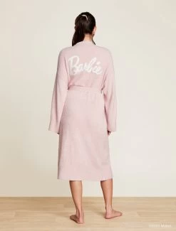 CozyChic Lite® Barbie™ Robe -Barefoot Dreams MTWCL21709 DustyRoseWhite 1644