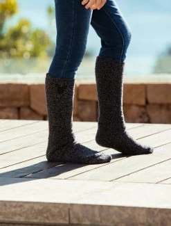 CozyChic® Classic Disney Youth Mickey Mouse Socks -Barefoot Dreams USE DNYCC1021 CARBON BLACK 1