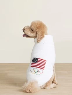CozyChic® Team USA Flag Olympic Ring Pet Sweater -Barefoot Dreams USPCC22405 Pearl 013